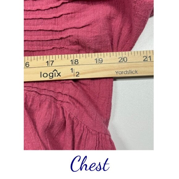 Free People Women’s Puff Sleeve Textured Boho Top Size Medium - Picture 6 of 7